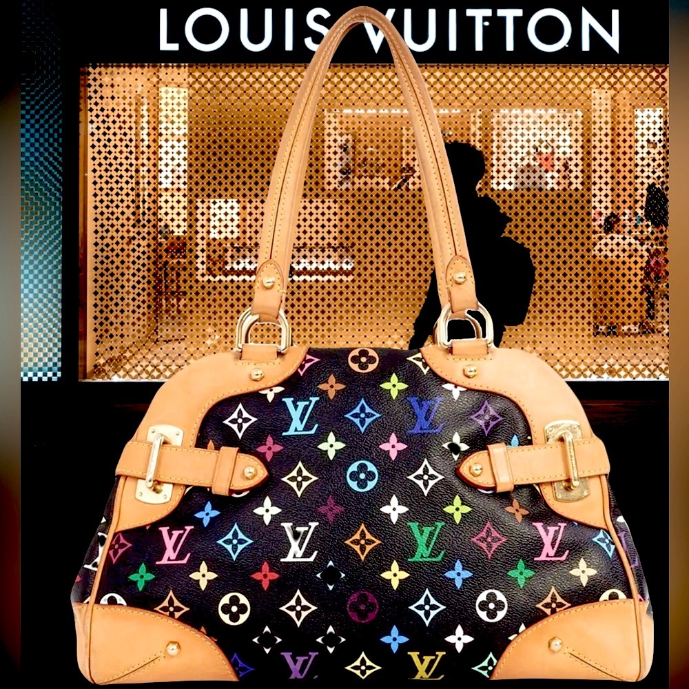 Louis Vuitton Claudia Black Multicolored Murakami Bag